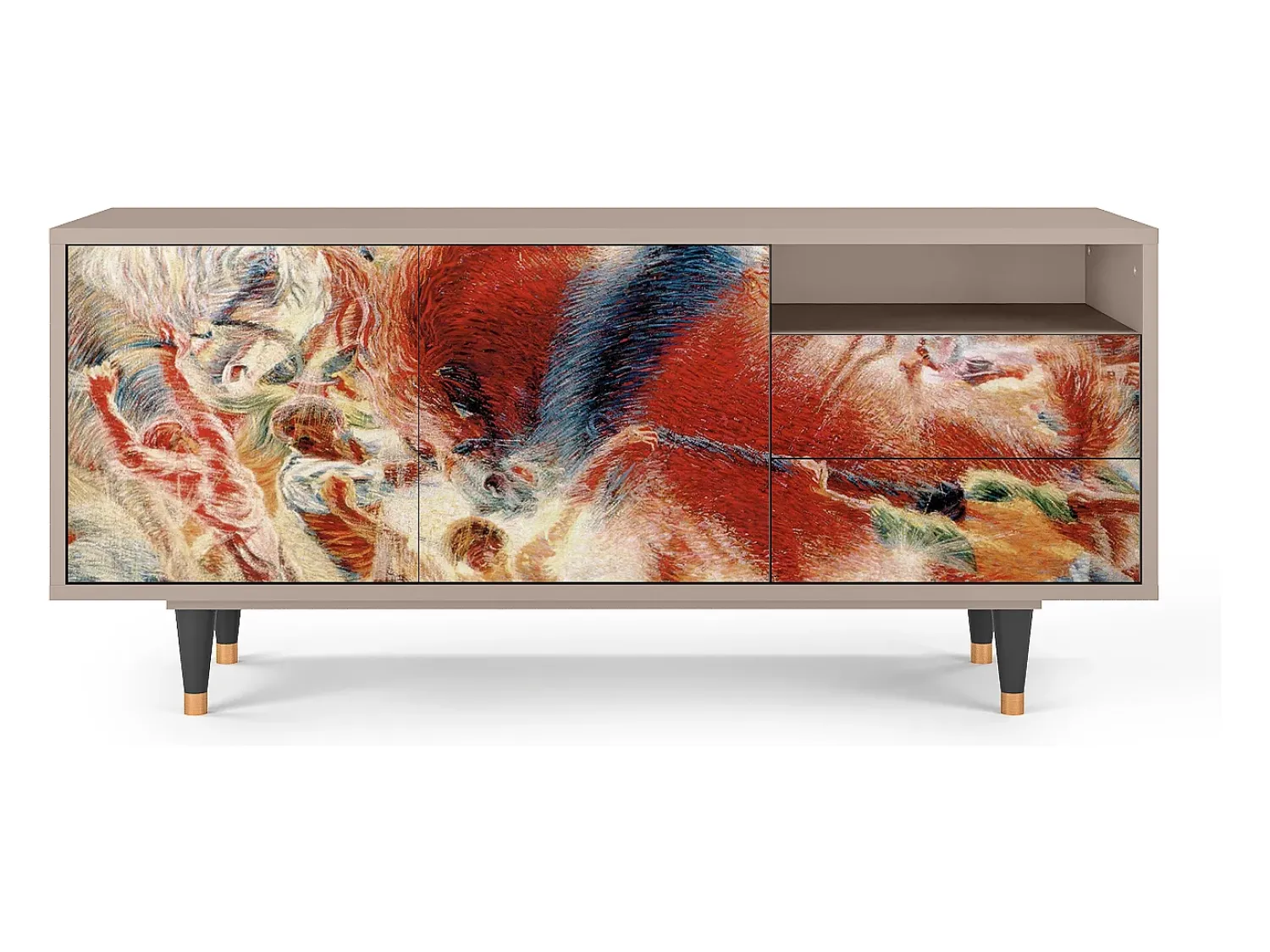 Móvel De Tv| Mueble de TV - 125х56х41 cm - T7 - The City Rises, Latte Bege