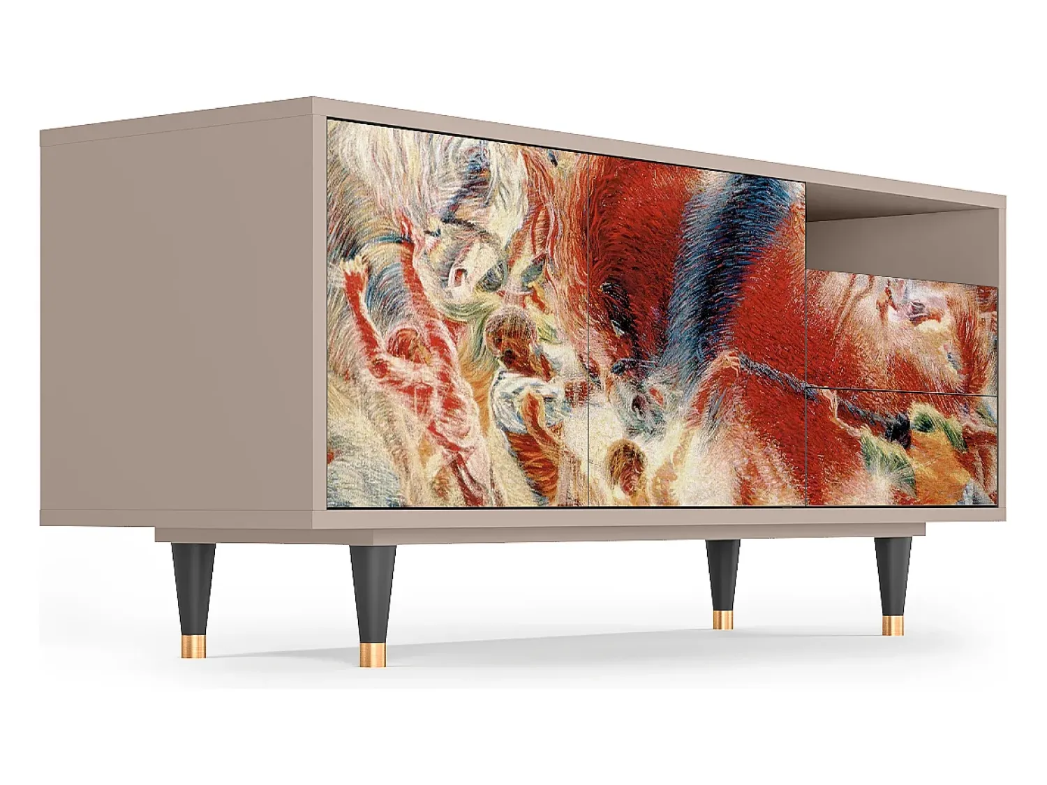 Móvel De Tv| Mueble de TV - 125х56х41 cm - T7 - The City Rises, Latte Bege