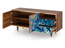Móvel De Tv| Mueble de TV - 125х56х41 cm - T7 - The Girl - James Jean, Nogueira Castanho