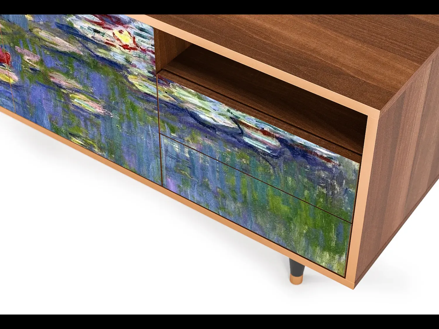Móvel De Tv* Mueble de TV - 125х56х41 cm - T7 - The water lily pond , Nogueira Castanho