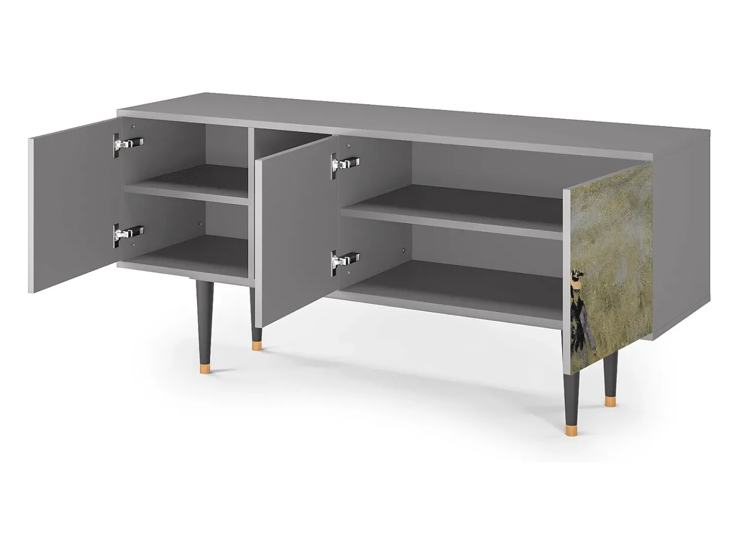 Móvel De Tv| Mueble de TV - 150х69х41 cm - T5 - The Poppy Field , Cinza Cinzento