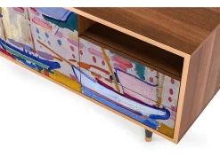 Móvel De Tv* Mueble de TV - 125х56х41 cm - T7 - The Port of Collioure , Nogueira Castanho