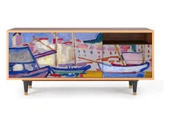 Móvel De Tv* Mueble de TV - 125х56х41 cm - T7 - The Port of Collioure , Nogueira Castanho