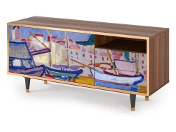 Móvel De Tv* Mueble de TV - 125х56х41 cm - T7 - The Port of Collioure , Nogueira Castanho