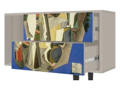 Móvel De Tv| Mueble de TV - 170х69х48 cm - T1 - The Cubist Paintings , Areia Bege