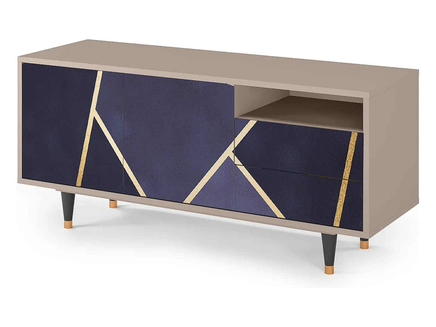 New Mueble de TV - 125х56х41 cm - T7 - The Amethyst, Latte Bege