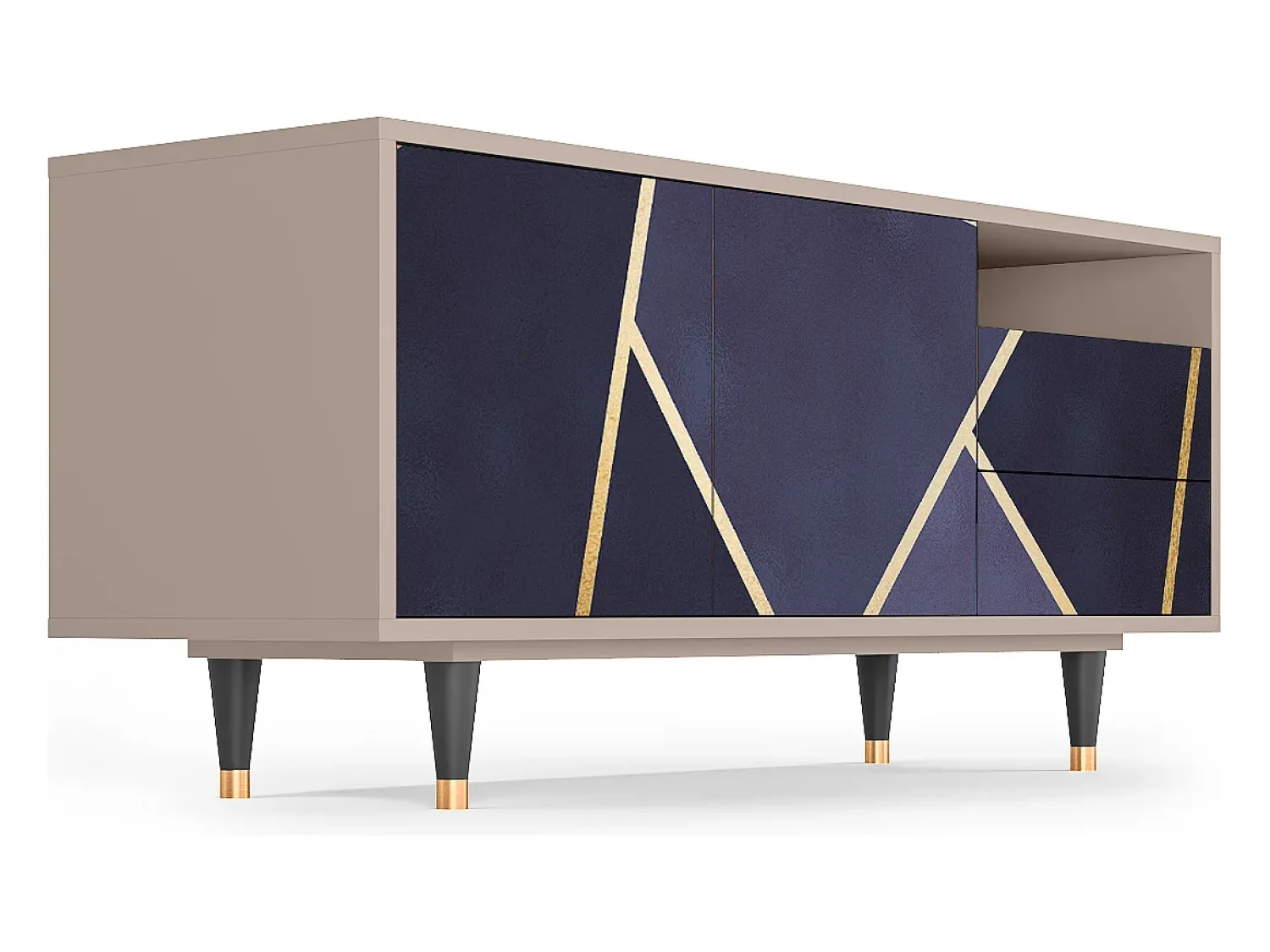 New Mueble de TV - 125х56х41 cm - T7 - The Amethyst, Latte Bege