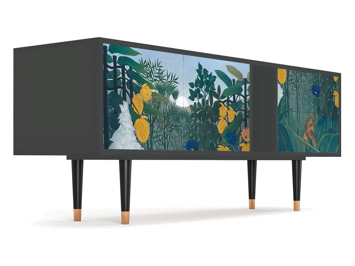 Móvel De Tv* Mueble de TV - 170х69х48 cm - T1 - The Repast of the Lion, Antracite Cinza antracite