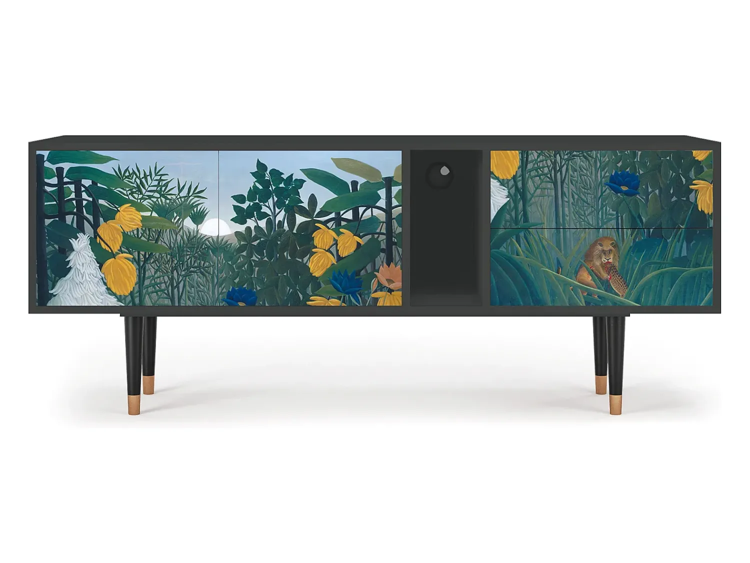 Móvel De Tv* Mueble de TV - 170х69х48 cm - T1 - The Repast of the Lion, Antracite Cinza antracite