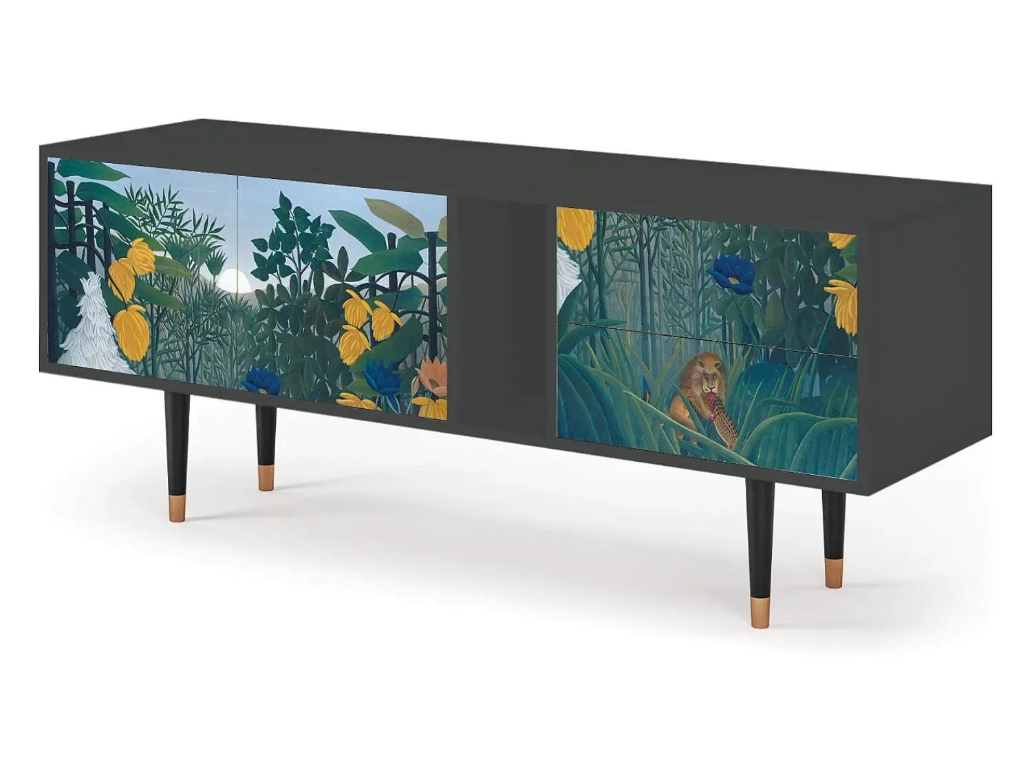 Móvel De Tv* Mueble de TV - 170х69х48 cm - T1 - The Repast of the Lion, Antracite Cinza antracite