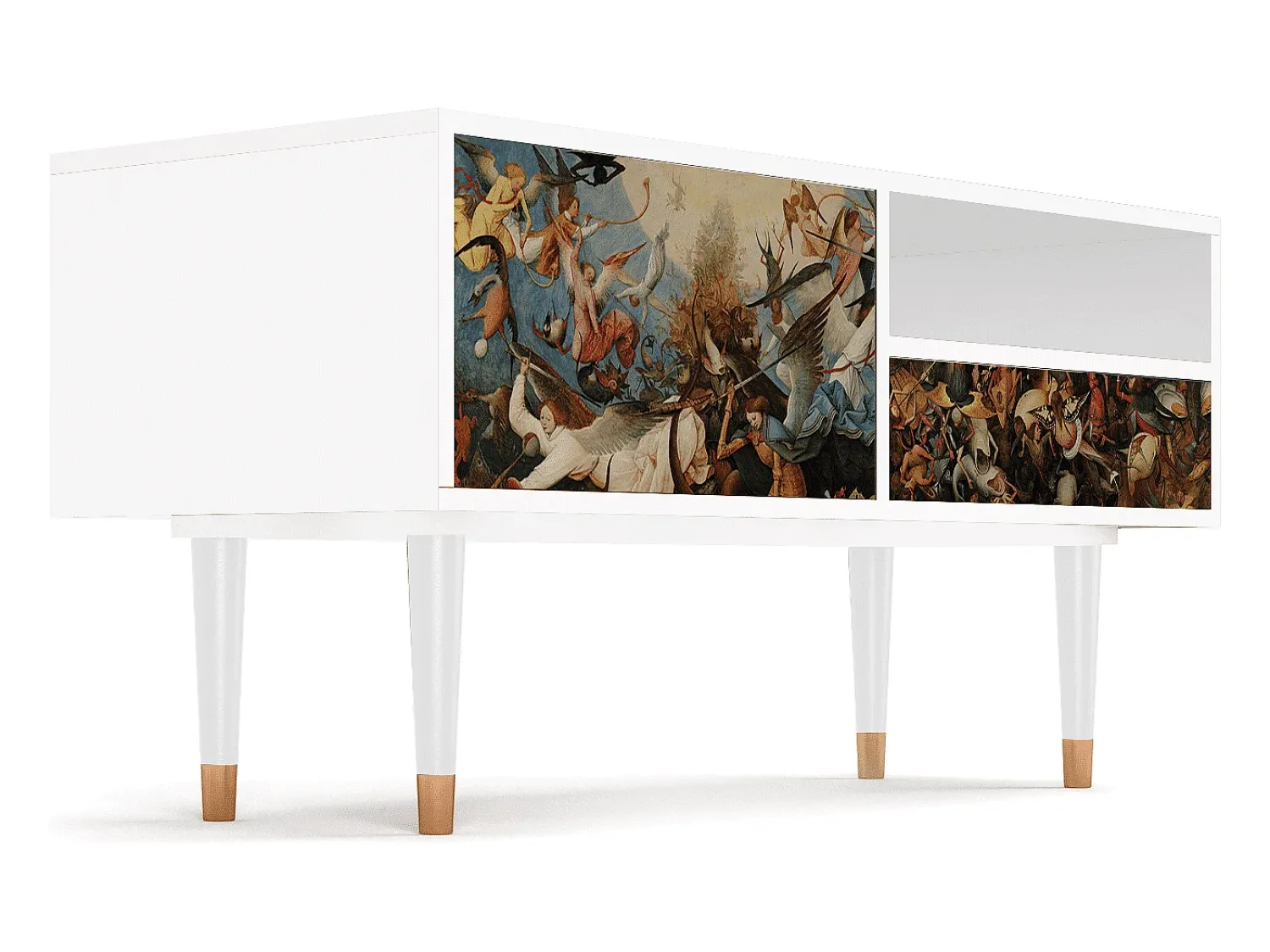 Móvel De Tv* Mueble de TV - 115х59х48 cm - T3 - The Fall, Branco Bege