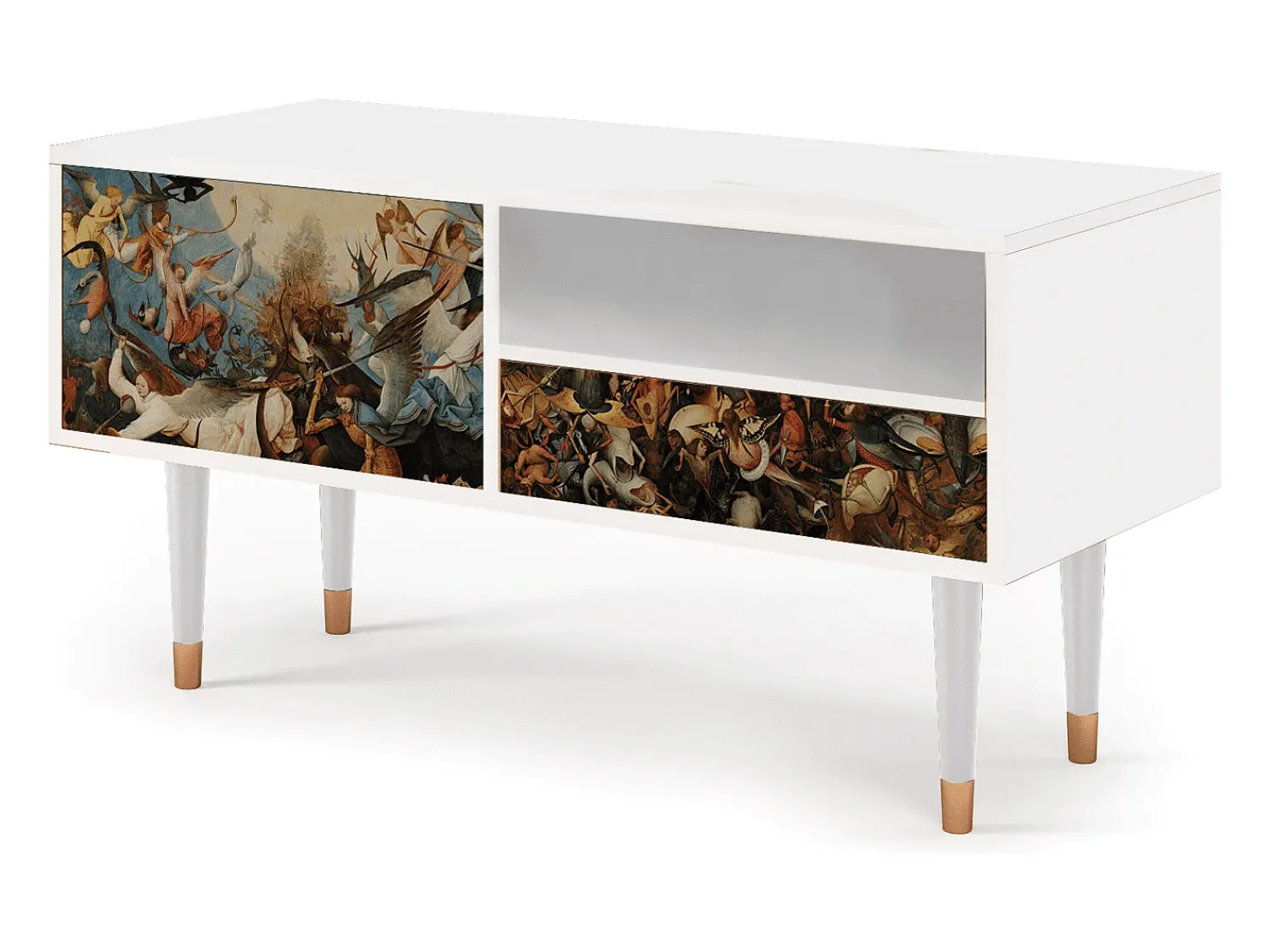Móvel De Tv* Mueble de TV - 115х59х48 cm - T3 - The Fall, Branco Bege