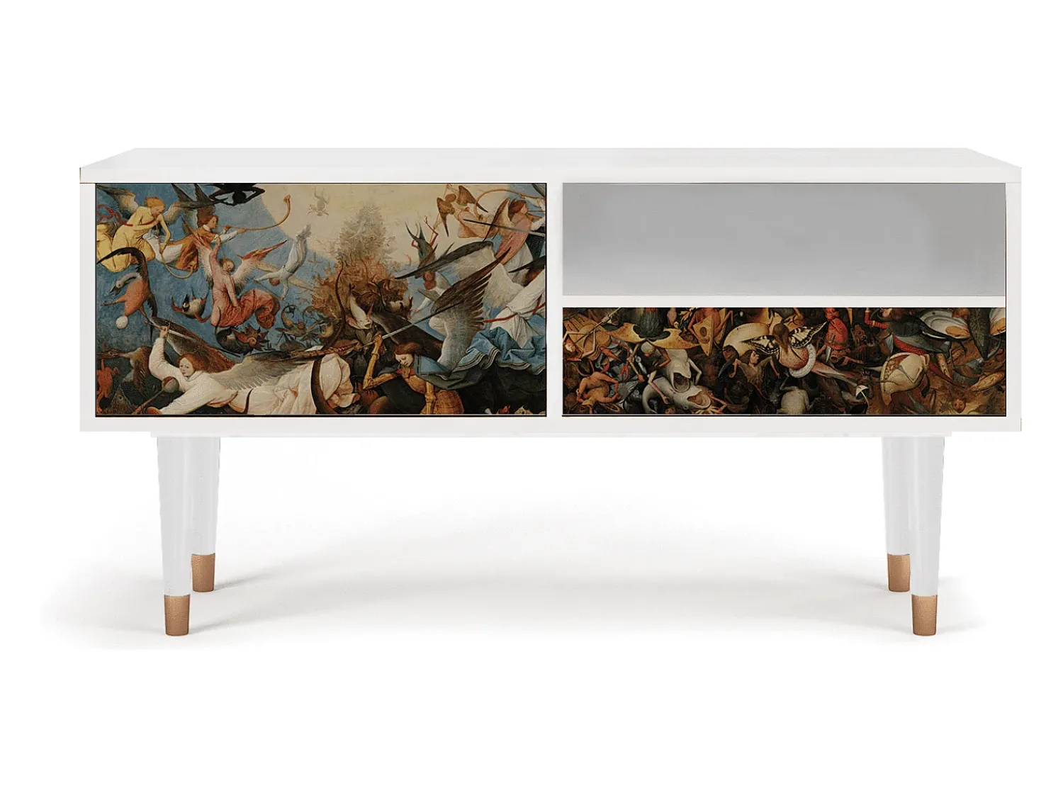 Móvel De Tv* Mueble de TV - 115х59х48 cm - T3 - The Fall, Branco Bege