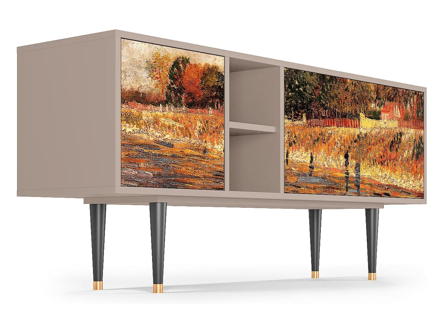 Clearance Mueble de TV - 150х69х41 cm - T5 - The Banks, Latte Bege