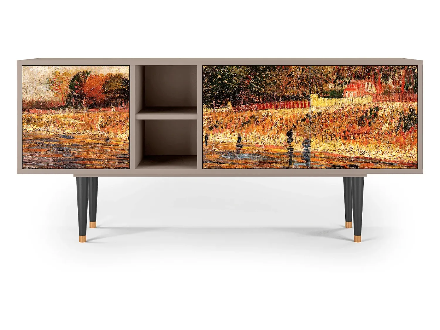Clearance Mueble de TV - 150х69х41 cm - T5 - The Banks, Latte Bege