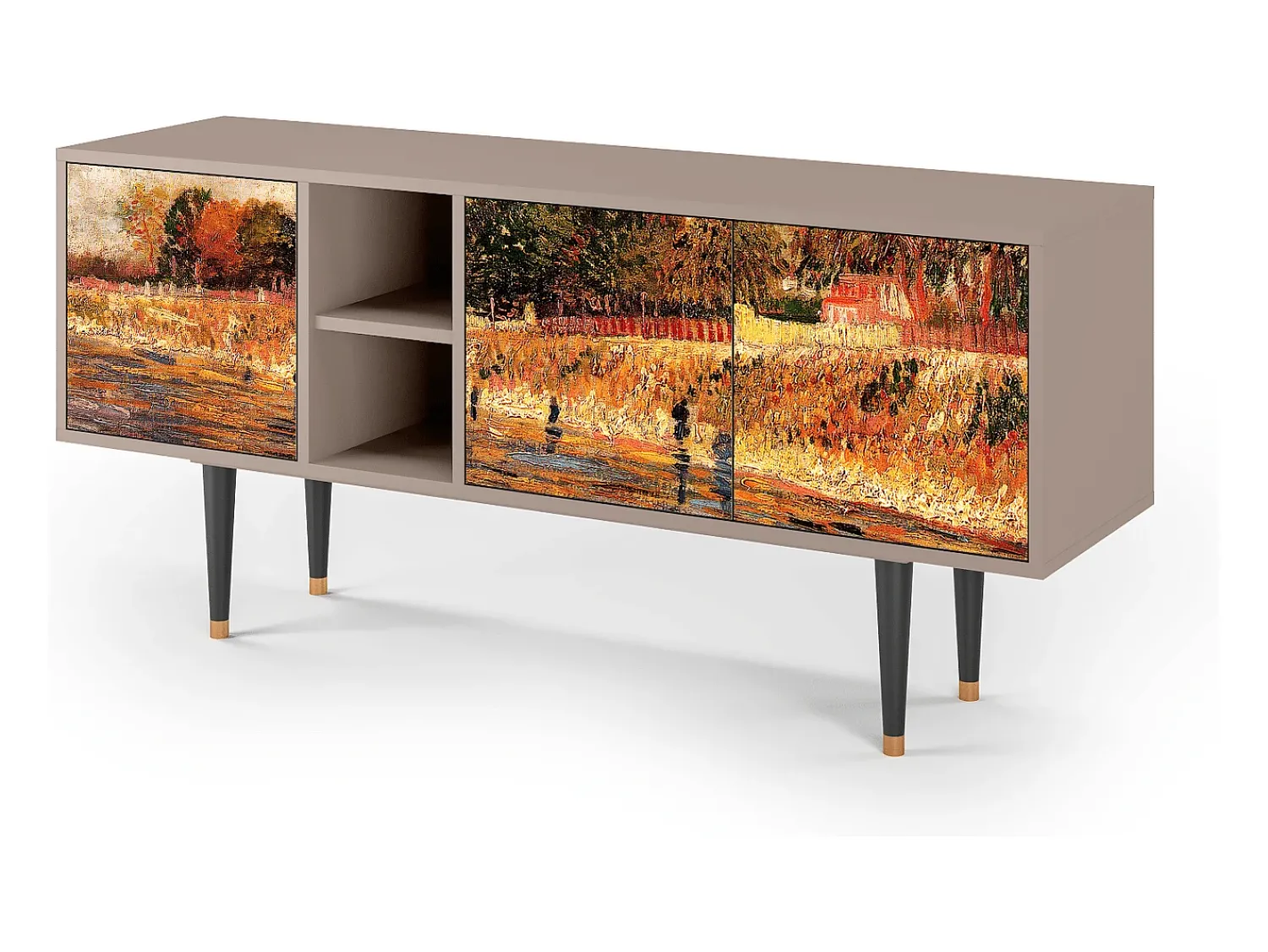 Clearance Mueble de TV - 150х69х41 cm - T5 - The Banks, Latte Bege