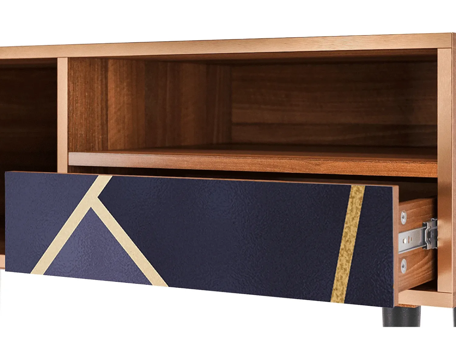 Móvel De Tv* Mueble de TV - 115х59х48 cm - T3 - The Amethyst, Nogueira Castanho