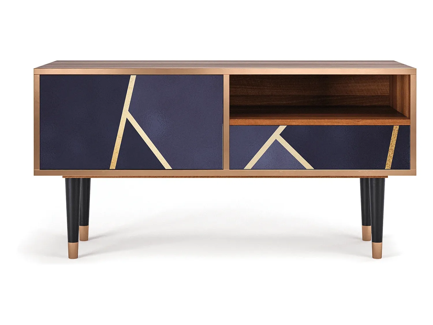 Móvel De Tv* Mueble de TV - 115х59х48 cm - T3 - The Amethyst, Nogueira Castanho