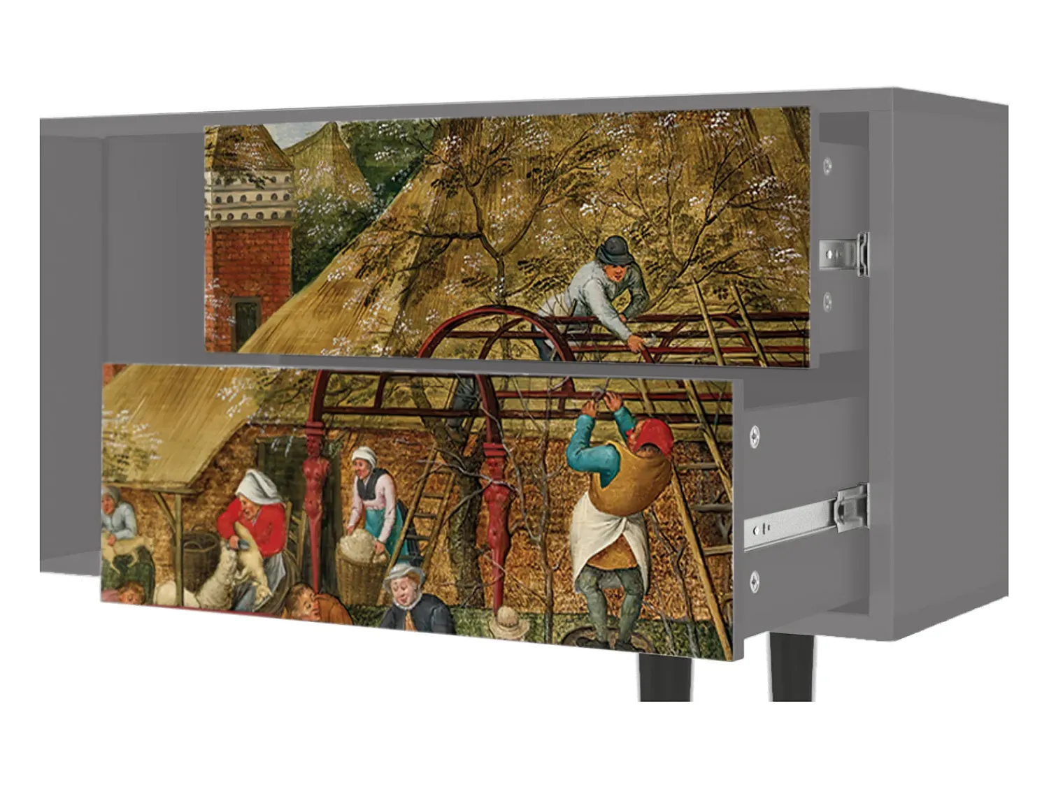 Móvel De Tv* Mueble de TV - 170х69х48 cm - T1 - The Younger - Spring, Cinza Cinzento