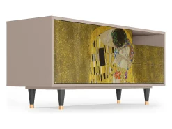 Móvel De Tv* Mueble de TV - 125х56х41 cm - T7 - The Kiss by Klimt , Latte Bege