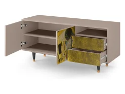 Móvel De Tv* Mueble de TV - 125х56х41 cm - T7 - The Kiss by Klimt , Latte Bege