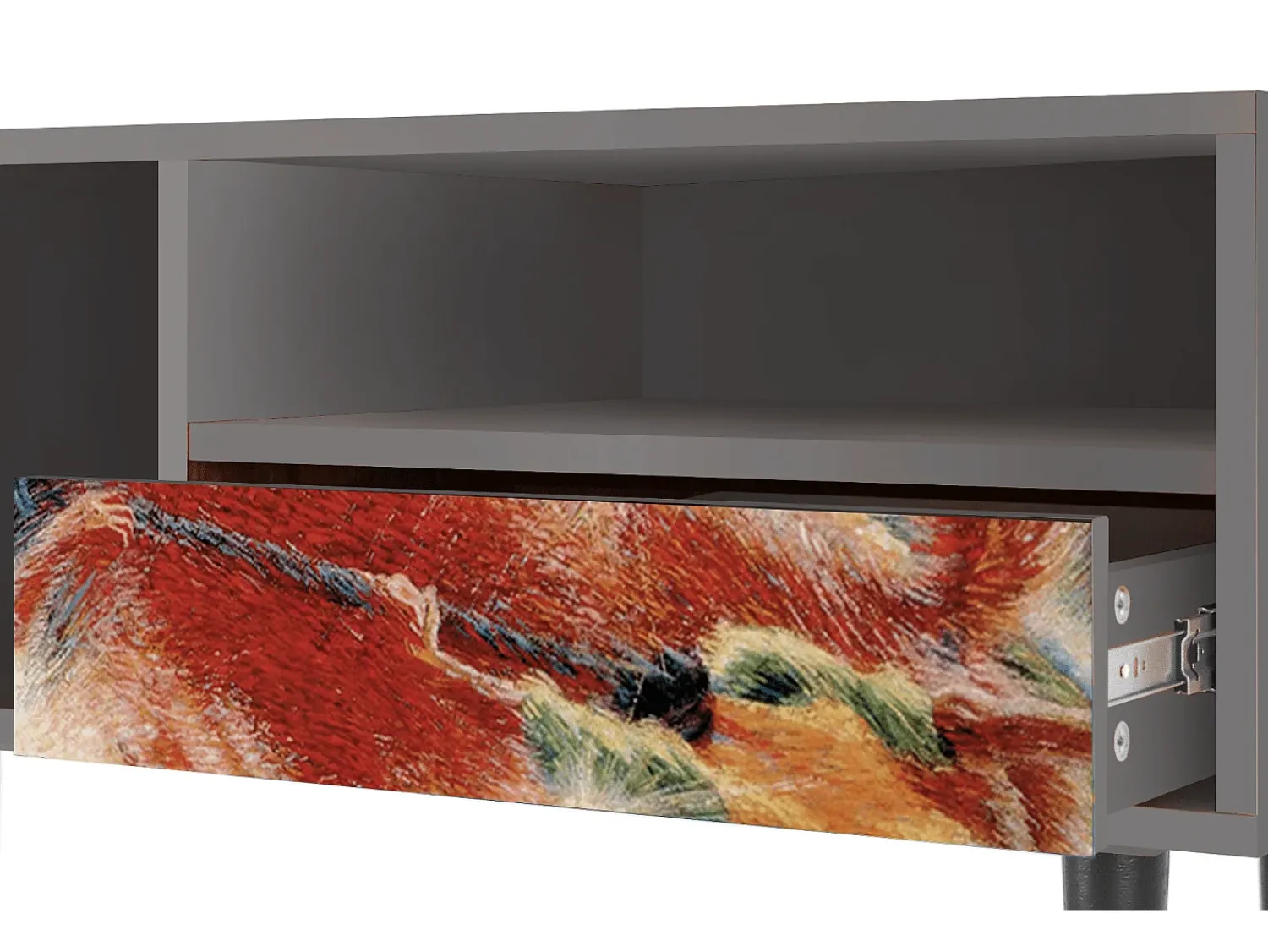 Móvel De Tv* Mueble de TV - 115х59х48 cm - T3 - The City Rises, Cinza Cinzento