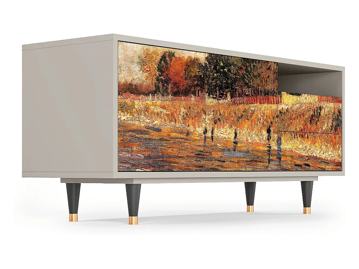 Móvel De Tv* Mueble de TV - 125х56х41 cm - T7 - The Banks, Areia Bege