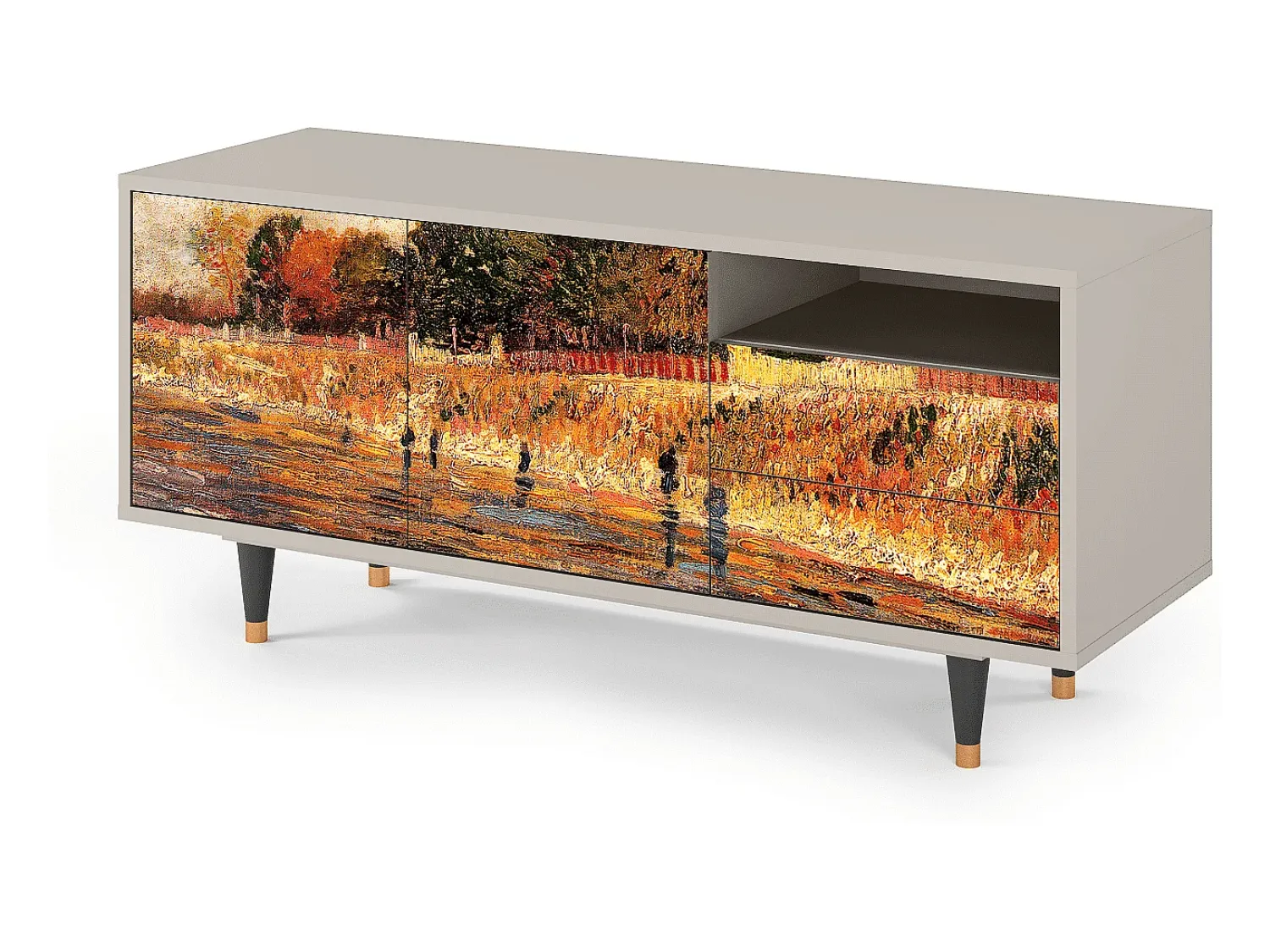 Móvel De Tv* Mueble de TV - 125х56х41 cm - T7 - The Banks, Areia Bege
