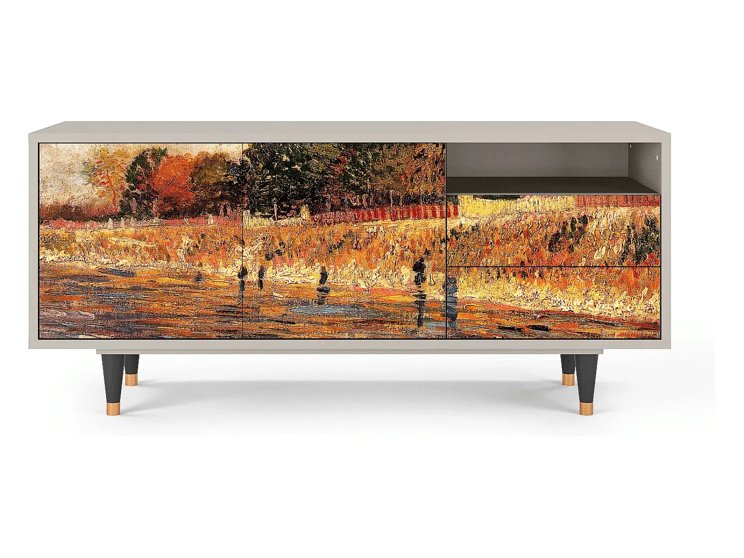 Móvel De Tv* Mueble de TV - 125х56х41 cm - T7 - The Banks, Areia Bege