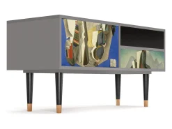 Hot Mueble de TV - 115х59х48 cm - T3 - The Cubist Paintings , Cinza Cinzento