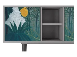 Móvel De Tv* Mueble de TV - 150х69х41 cm - T5 - The Repast of the Lion, Cinza Cinzento