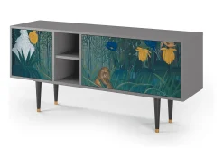 Móvel De Tv* Mueble de TV - 150х69х41 cm - T5 - The Repast of the Lion, Cinza Cinzento