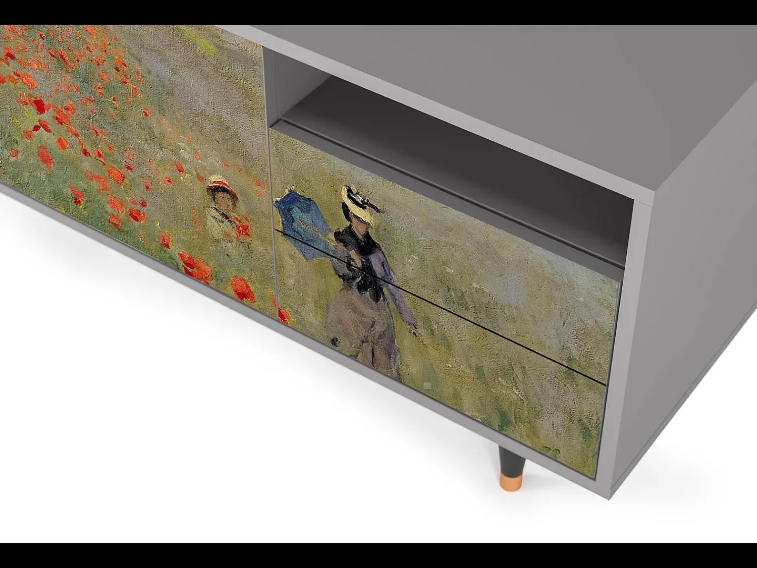 Mueble de TV - 125х56х41 cm - T7 - The Poppy Field , Cinza^ Móvel De Tv