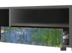 Móvel De Tv| Mueble de TV - 115х59х48 cm - T3 - The water lily pond , Antracite Cinza antracite