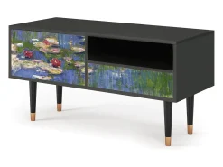Móvel De Tv| Mueble de TV - 115х59х48 cm - T3 - The water lily pond , Antracite Cinza antracite