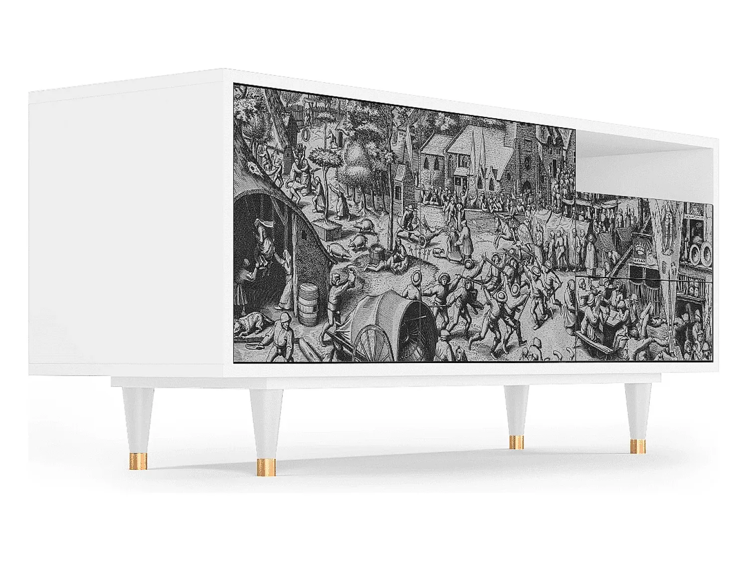 Móvel De Tv| Mueble de TV - 125х56х41 cm - T7 - The Festival of Saint, Branco Bege
