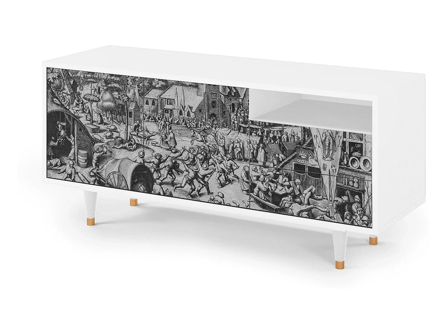 Móvel De Tv| Mueble de TV - 125х56х41 cm - T7 - The Festival of Saint, Branco Bege