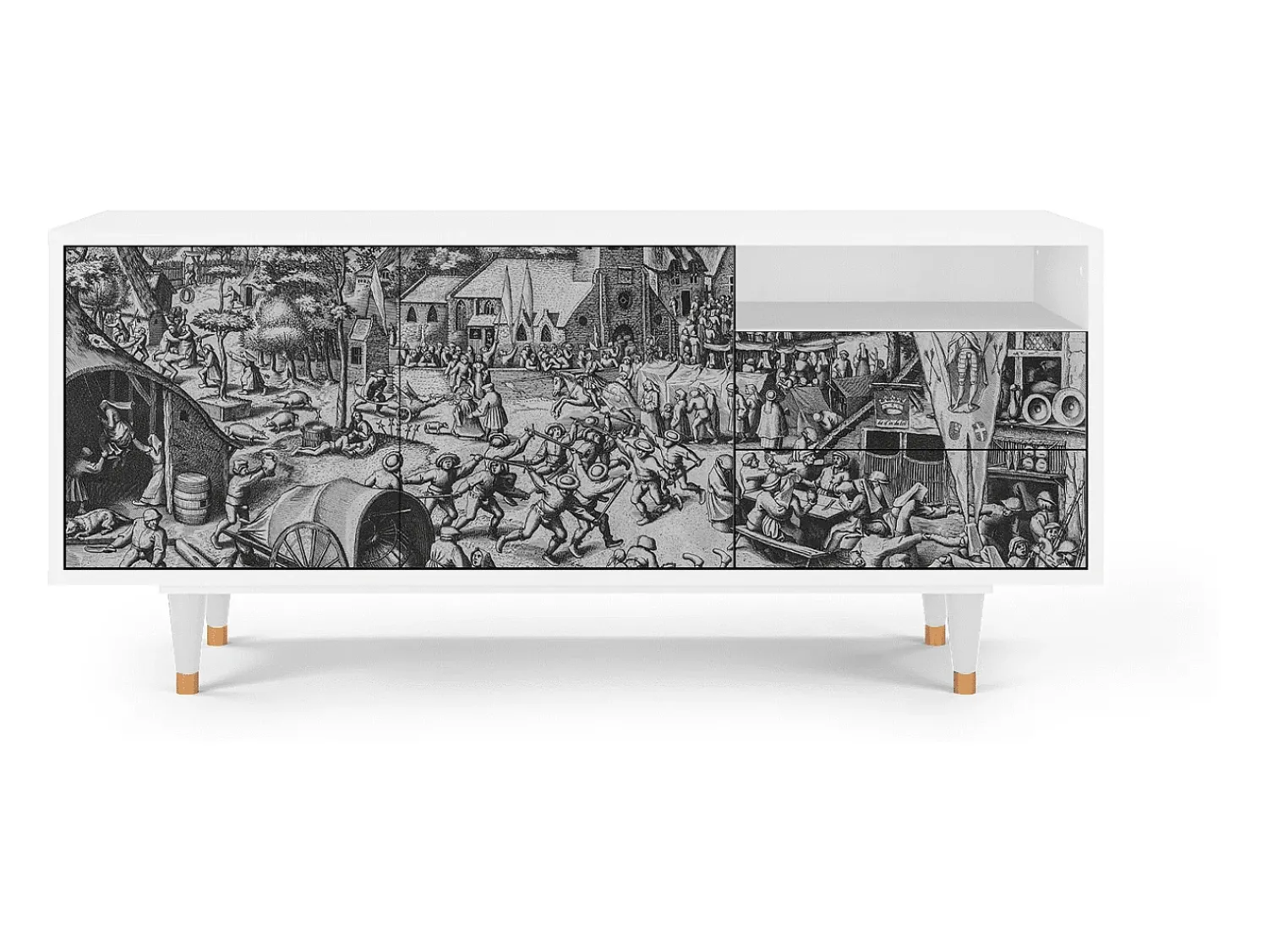 Móvel De Tv| Mueble de TV - 125х56х41 cm - T7 - The Festival of Saint, Branco Bege