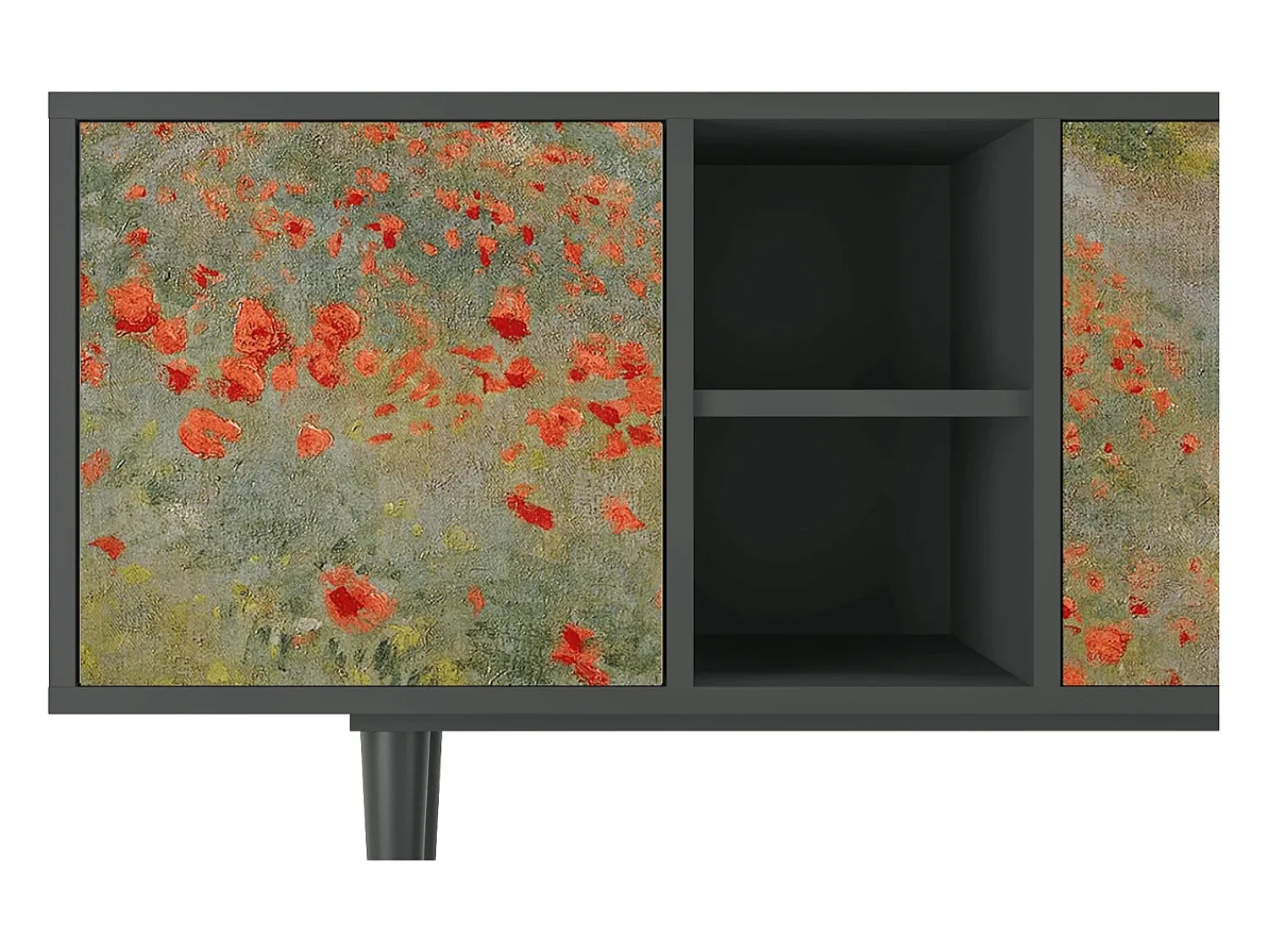 Discount Mueble de TV - 150х69х41 cm - T5 - The Poppy Field , Antracite Cinza antracite