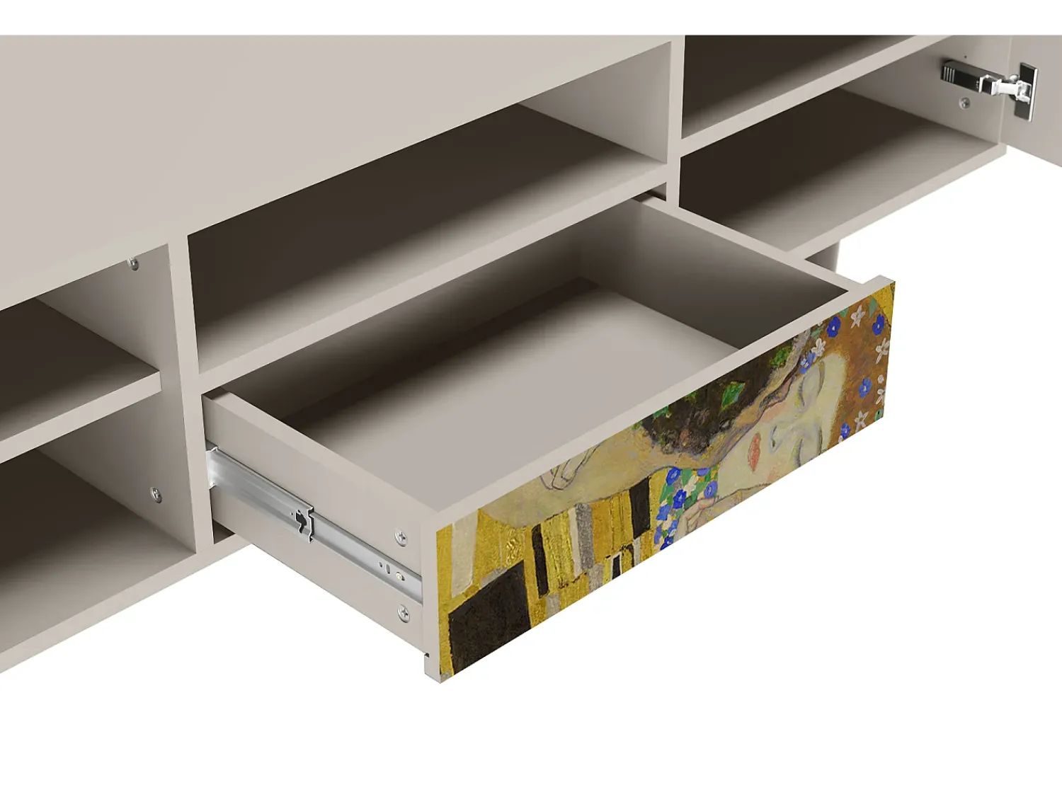 Best Mueble de TV - 170х59х41 cm - T6 - The Kiss by Klimt , Areia Bege