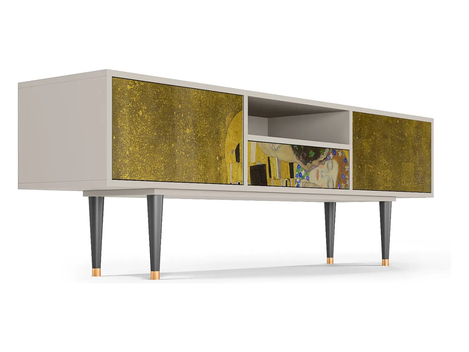 Best Mueble de TV - 170х59х41 cm - T6 - The Kiss by Klimt , Areia Bege