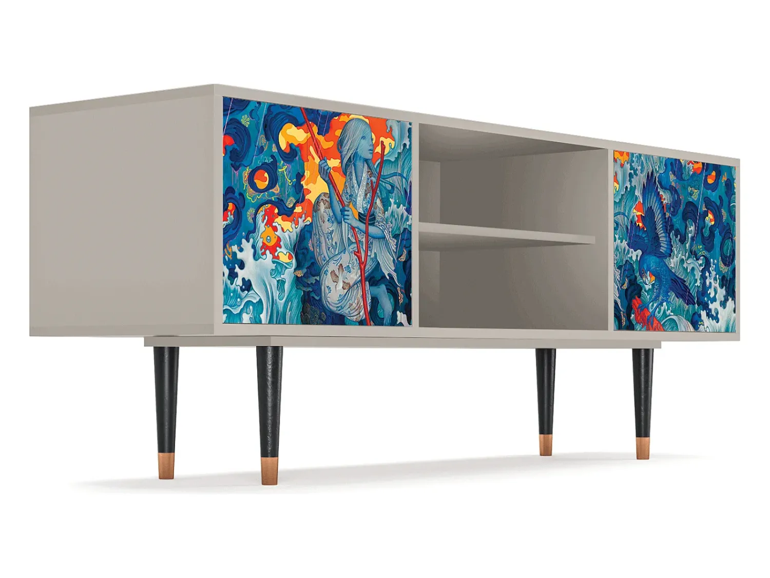 Online Mueble de TV - 170х69х48 cm - T2 - The Girl - James Jean, Areia Bege