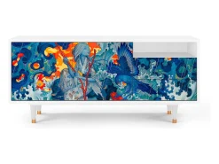 Móvel De Tv| Mueble de TV - 125х56х41 cm - T7 - The Girl - James Jean, Branco Bege