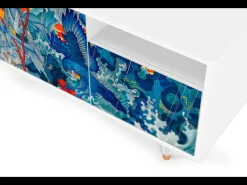 Móvel De Tv| Mueble de TV - 125х56х41 cm - T7 - The Girl - James Jean, Branco Bege