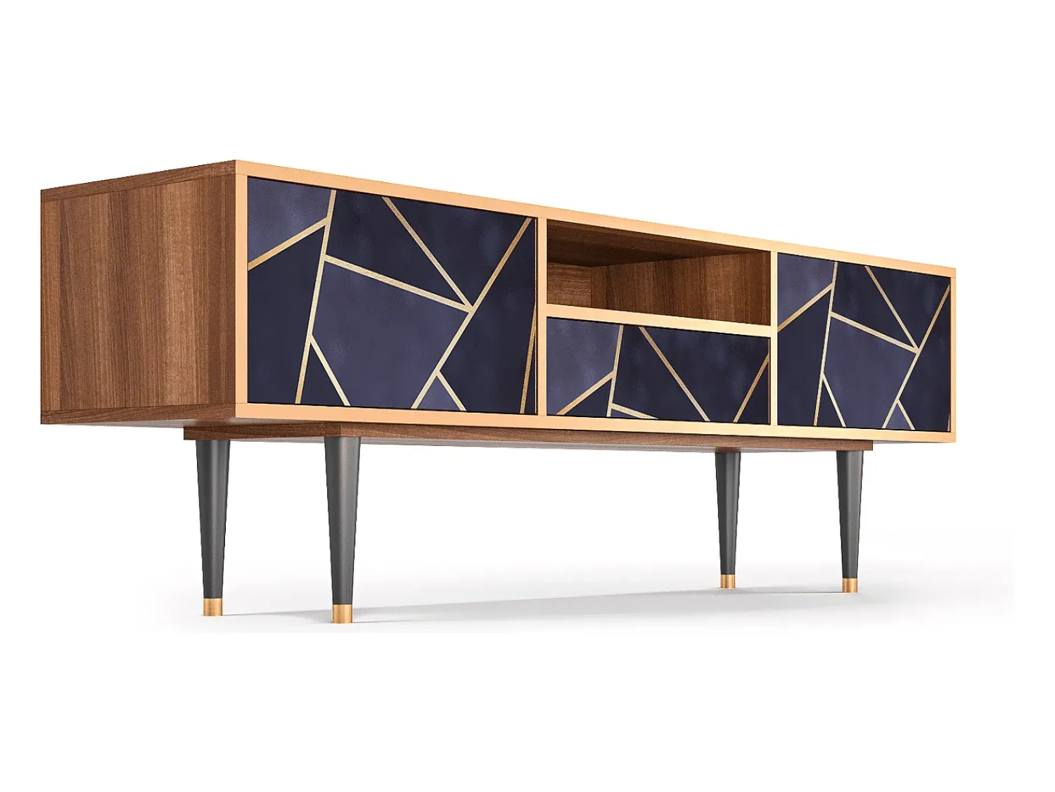 Discount Mueble de TV - 170х59х41 cm - T6 - The Amethyst, Nogueira Castanho