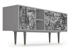 New Mueble de TV - 150х69х41 cm - T5 - The Temptation, Cinza Cinzento