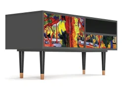Online Mueble de TV - 115х59х48 cm - T3 - The Turning Road, Antracite Cinza antracite