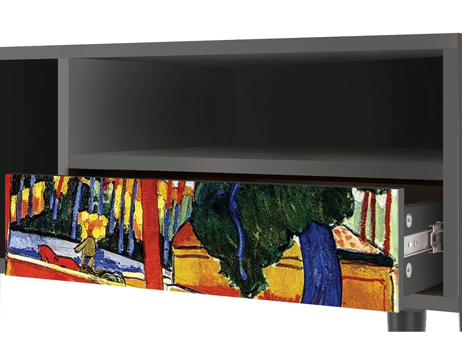 Online Mueble de TV - 115х59х48 cm - T3 - The Turning Road, Antracite Cinza antracite