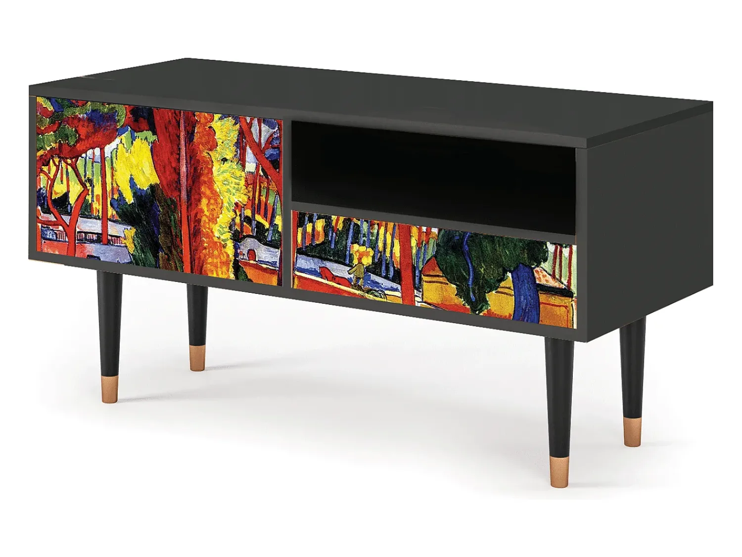 Online Mueble de TV - 115х59х48 cm - T3 - The Turning Road, Antracite Cinza antracite