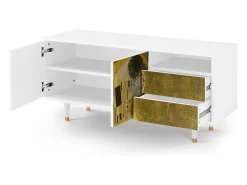 Mueble de TV - 125х56х41 cm - T7 - The Kiss by Klimt , Branco^ Móvel De Tv